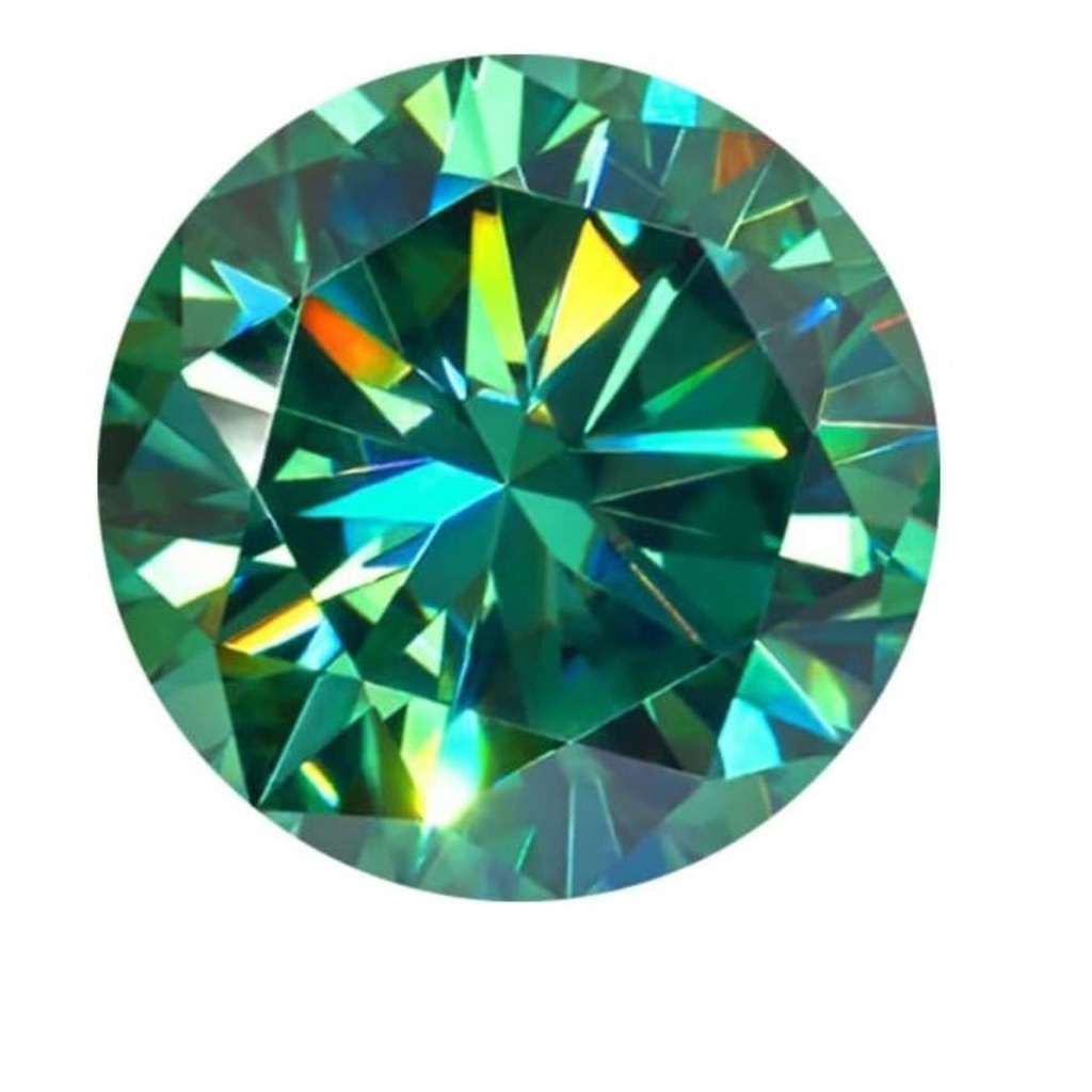 Loose Moissanite Light Green Clean Round Cut 12.00 MM