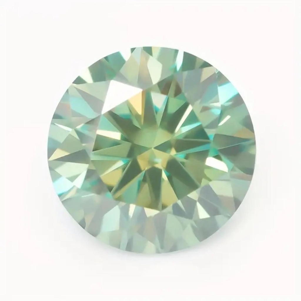 Loose Moissanite Light Green Clean Round Cut 8.50 MM