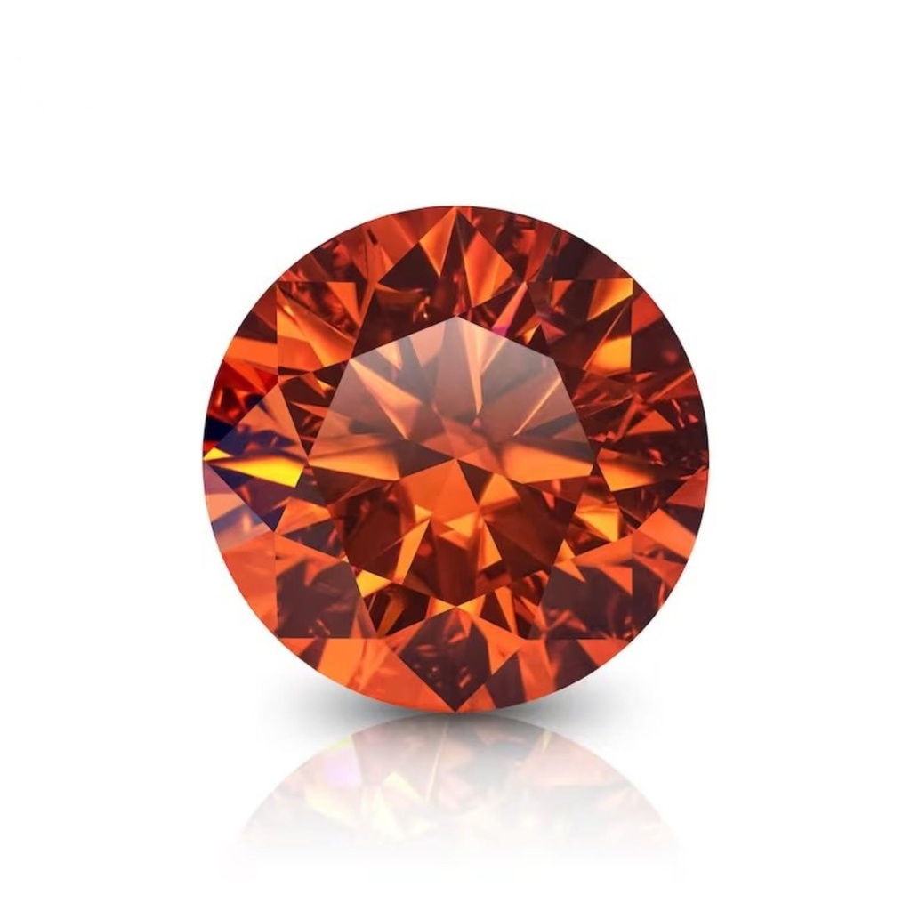 Loose Moissanite Orange Clean Round Cut 10.50 MM