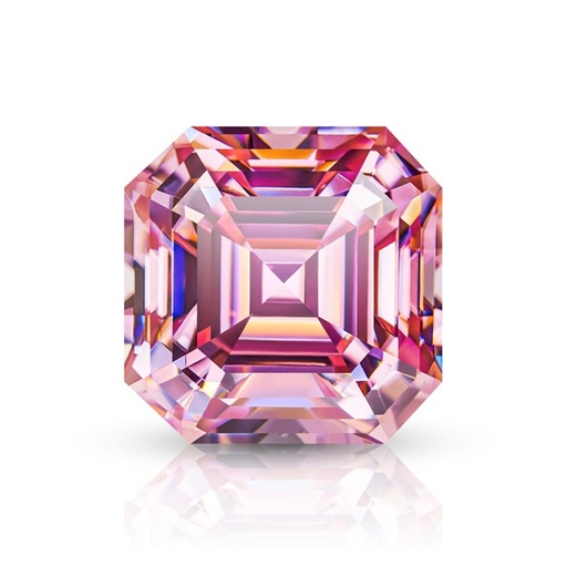 Loose Moissanite Pink Clean Asscher Cut 7.00 MM