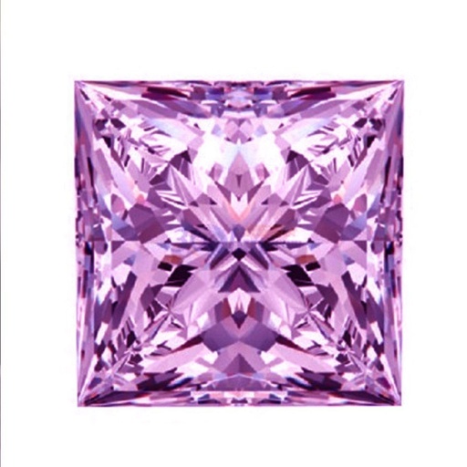 Loose Moissanite Pink Clean Princess Cut 5.00 MM