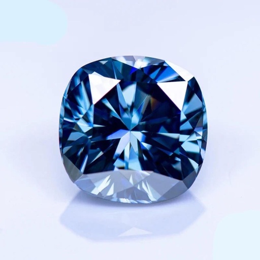 Loose Moissanite Royal Blue Clean Cushion Cut 8.25 MM