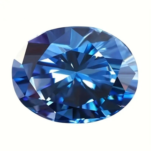 Loose Moissanite Royal Blue Clean Oval Cut 6.00 x 4.00 MM