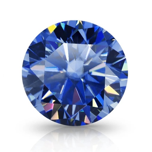 Loose Moissanite Royal Blue Clean Round Cut 8.25 MM