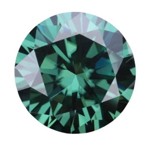 Loose Moissanite Vivid Green Clean Round Cut 13.25 MM