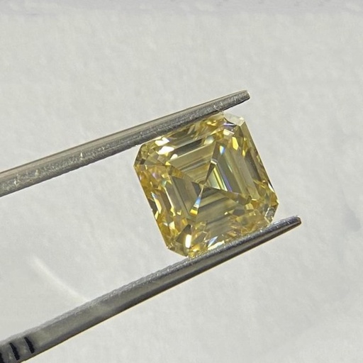 Loose Moissanite Yellow Clean Asscher Cut 8.00 MM