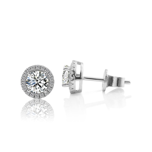  Round Moissanite Diamond Stud Earring
