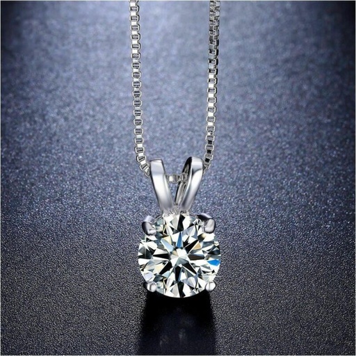  Round Cut Diamond Solitaire Wedding Necklace For Women