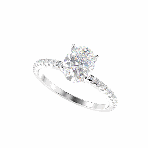 Oval Cut Solitaire With Accents Engagement Ring