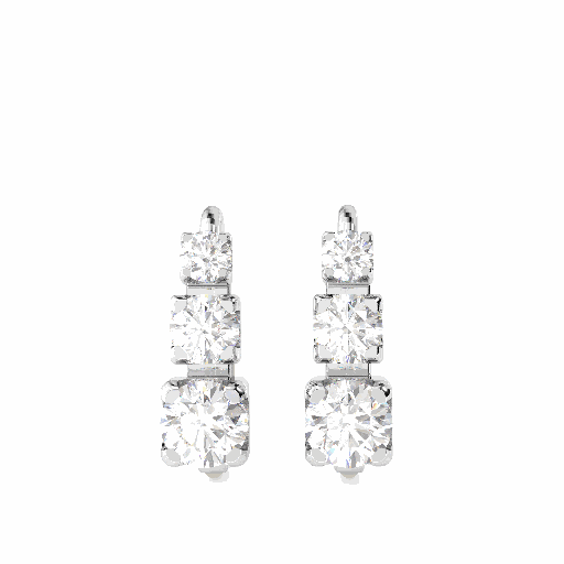  Round Cut Drops/Dangle Stud Earring