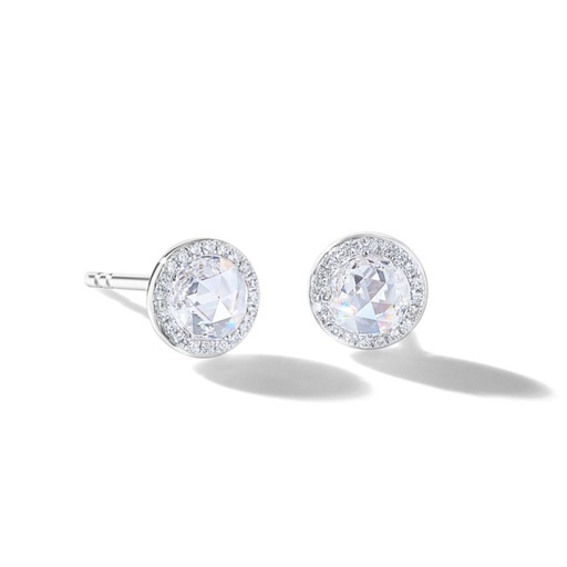Round Rose Cut Stud Earring For Women