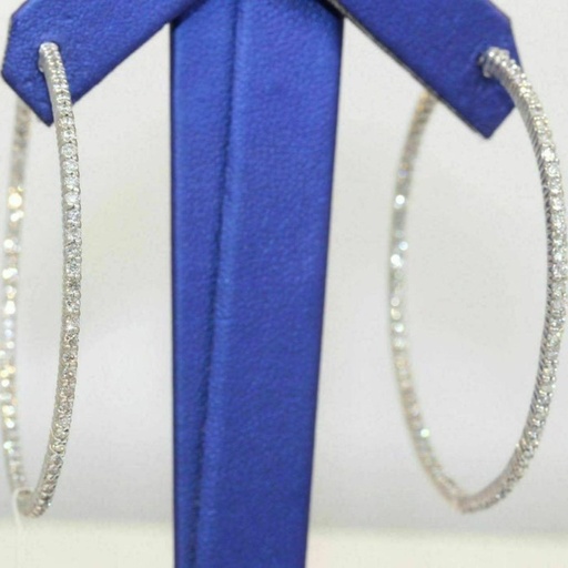 Round Cut  Inside Out Hoop Earring For Women