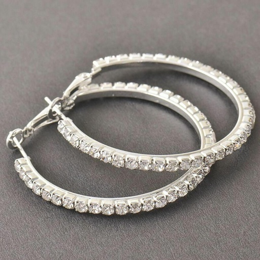 Round Cut Diamond Hoop Earrings For Women