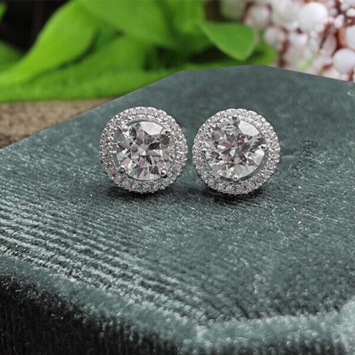  Round Cut  Stone Stud Earring For Women