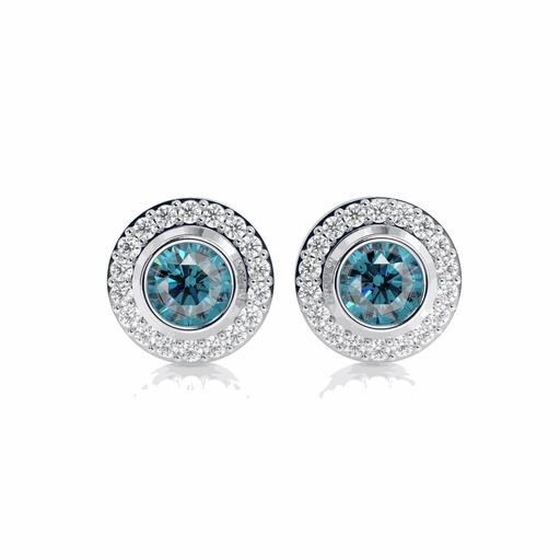  Round Cut Diamond Halo Stud Earring For Women