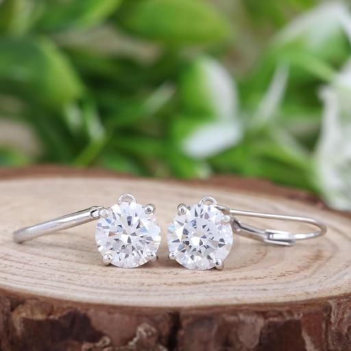 Round Cut Drop Dangle Earrings For Women