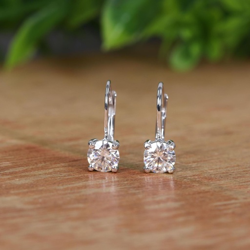  Drop Earrings For Women Round Cut Stone