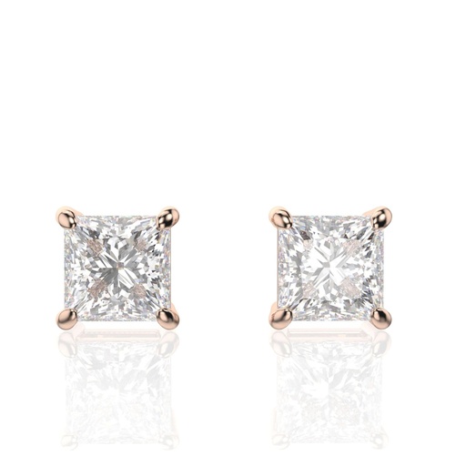Princess Diamond Stud Earrings For Women 