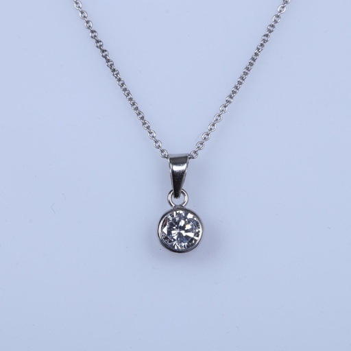Round Cut Moissanite Bezel Set Wedding Pendant
