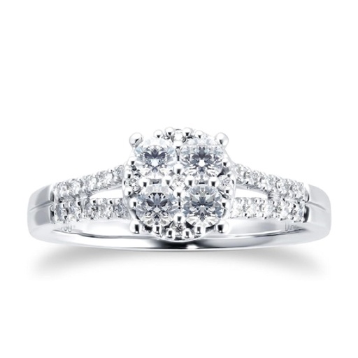 Round Diamond Cluster Wedding Ring for Women