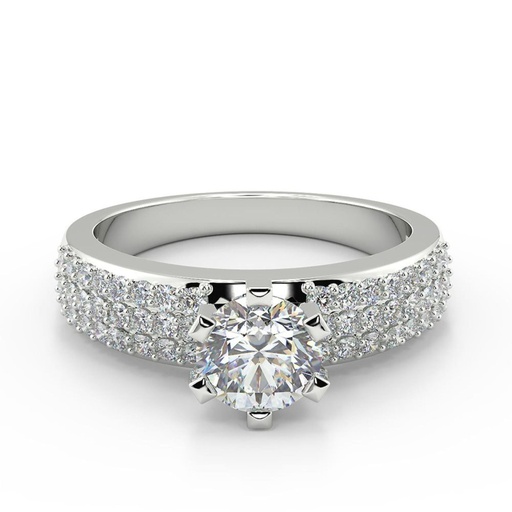 Round Diamond Unique Style Engagement Ring for Women