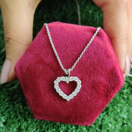 Round Cut Diamond Heart Shape Pendant For Women