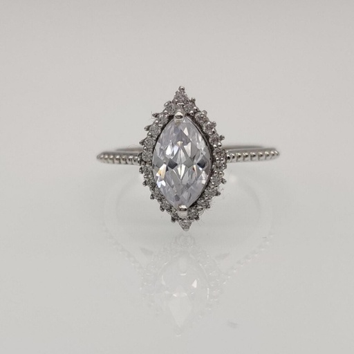  Marquise Cut Diamond Halo Engagement Ring For Women