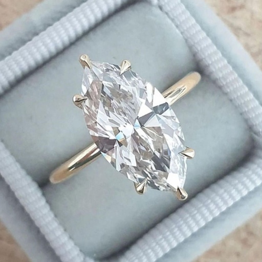 Marquise Cut Diamond Solitaire Engagement Ring for Women