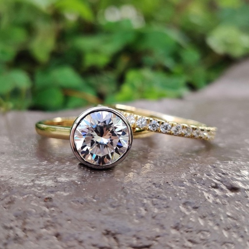 Round Cut Diamond Bridal Set Ring For Women