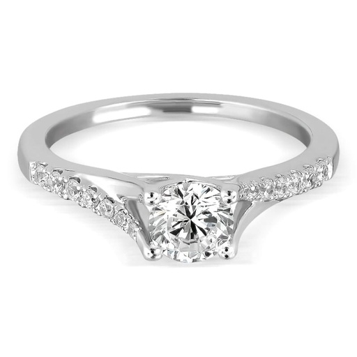 Round Cut Solitaire With Accents Engagement Ring For Women
