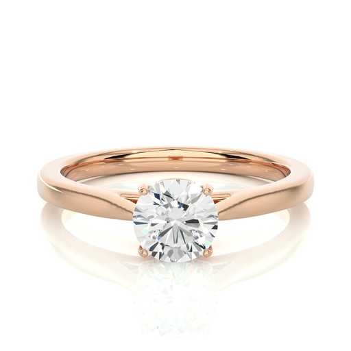 Round Cut Diamond Solitaire Engagement Ring For Women
