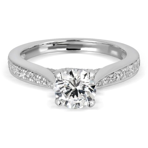  Round Cut Diamond Hidden Halo Engagement Ring for Women