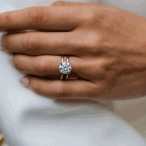  Round Cut Diamond Hidden Halo Engagement Ring For Women