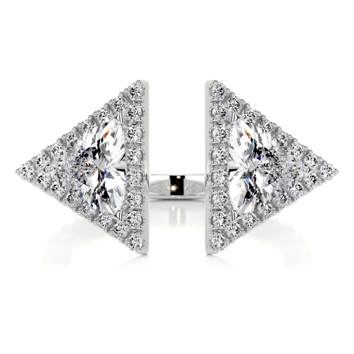 Triangle Cut Diamond Unique Style Halo Anniversary Ring for Women