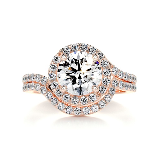 Diamond Bridal Set    -14K Rose Gold
