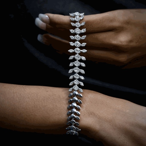 Round And Marquise Diamond Unique Style Tennis Bracelet For Women