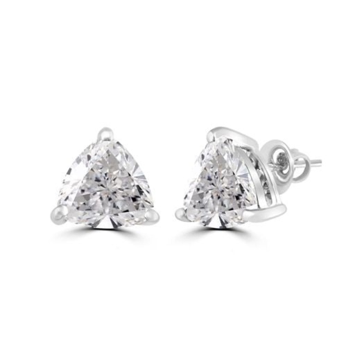 Trillion Cut Diamond Stud Push Back Earrings For Women