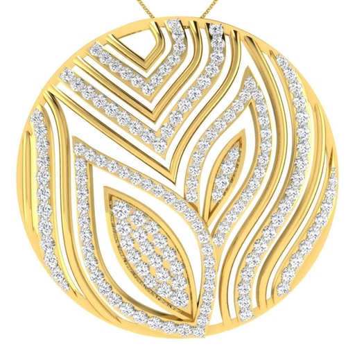 Round Cut Diamond Unique Pendant For Women