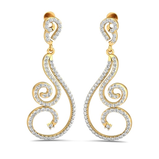 Round Cut Diamond Unique Big Drop Dangle Earrings For Women