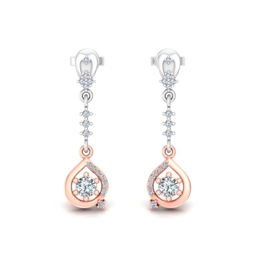 Round Cut Diamond Drop Dangle Earrings For Women