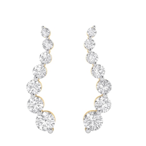 Round Cut Diamond Cluster Big Stud Earrings For Women