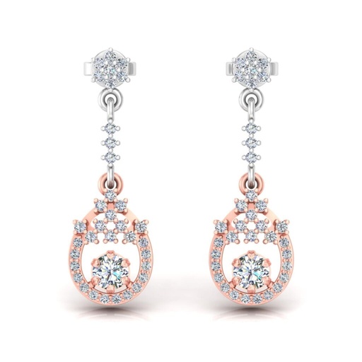 Round Cut Diamond Drop Dangle Earrings For Women