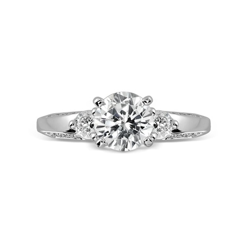 Round Cut Diamond 3 Stone Unique Style Engagement Ring for Women