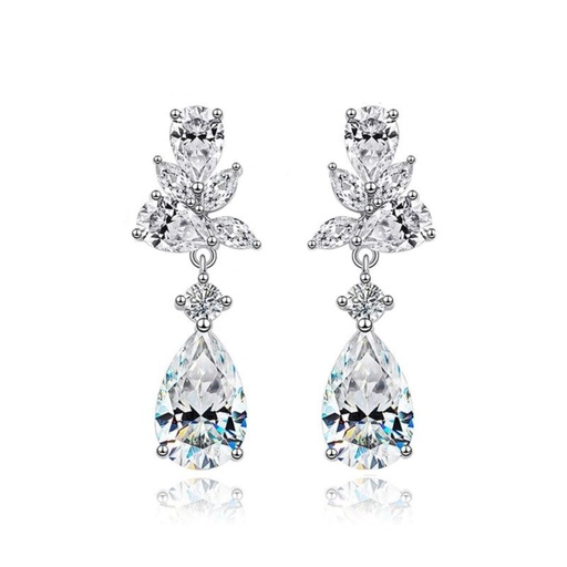 Pear And Round Cut Diamond Unique Drop Dangle Earrings For Women