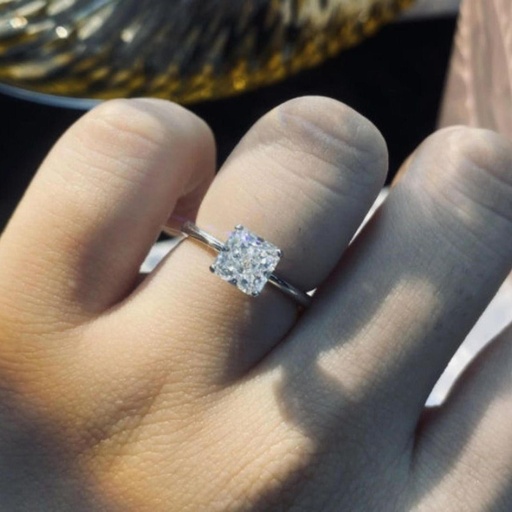 Princess Cut Stone Solitaire Engagement Ring For Women