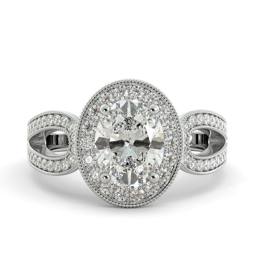 Oval Cut Stone Split Shank Engagement Ring for Women