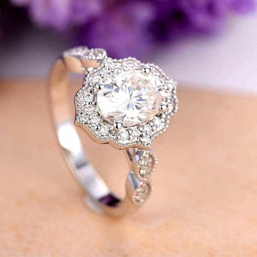 Oval Diamond Engagement Ring for Women