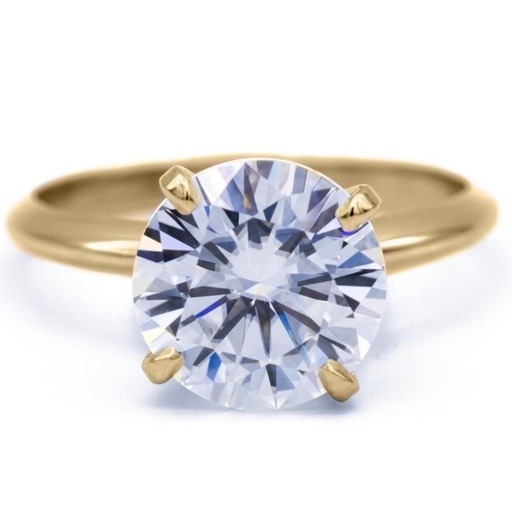 Round Cut Stone Solitaire Engagement Ring for Women