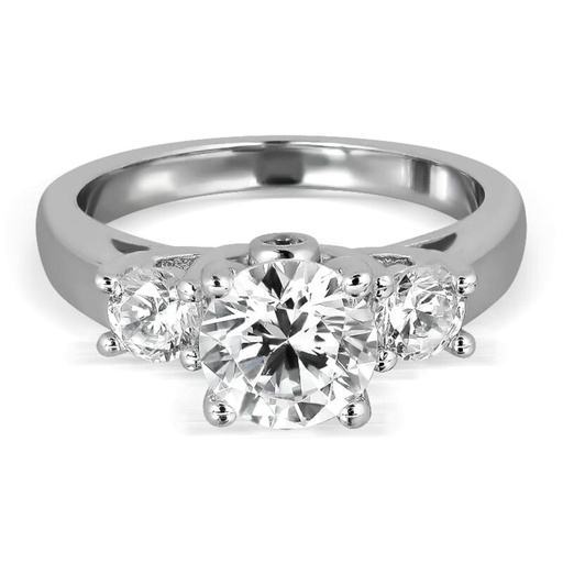 Round Cut Three Stone Engagement Ring for Women