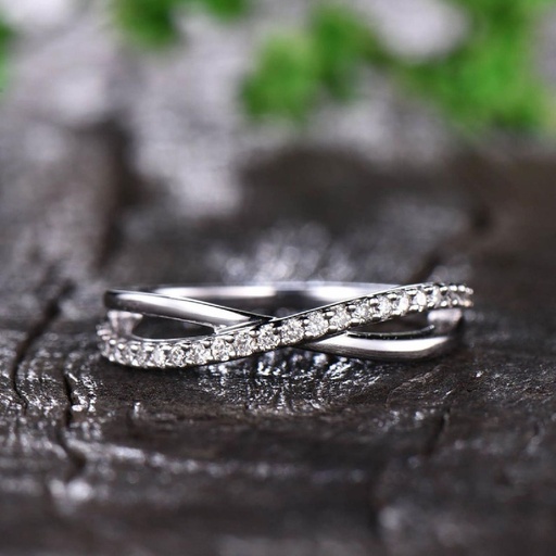 Round Diamond Twisted Fancy Band For Women